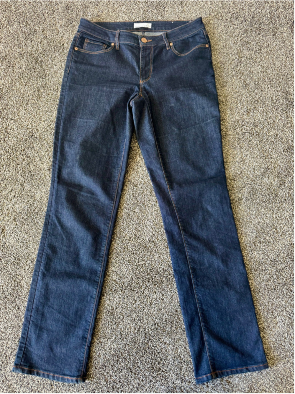 Women's LOFT Curvy Straight Leg Jeans Size 28/6 6 Dark Wash